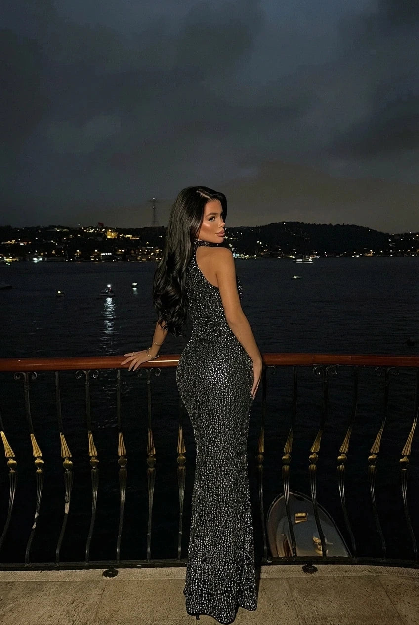 Rochie Shion Cu Paiete Rose Gold LX-3484